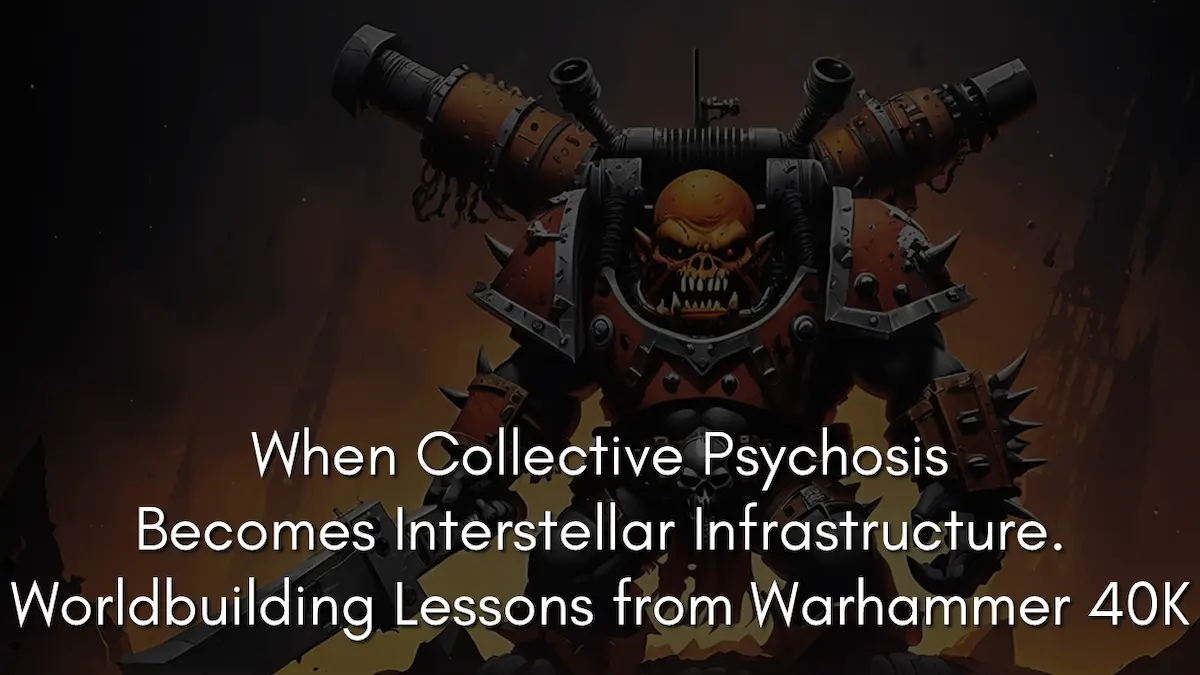 When Collective Psychosis Becomes Interstellar Infrastructure. Worldbuilding Lessons from Warhammer 40K